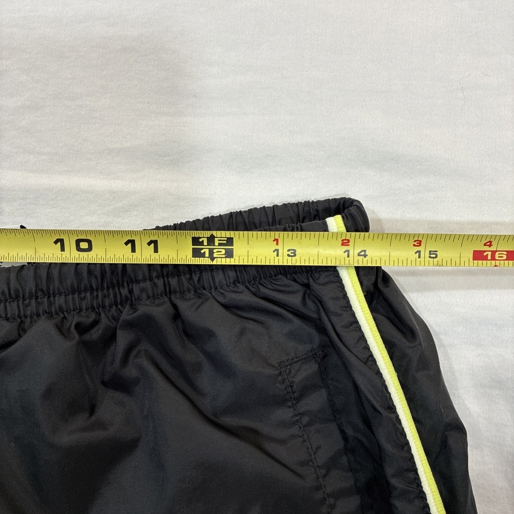 90s Energy‎ Zone Track Pants Large Black Green Nylon Jogger Windbreaker Baggy - Picture 8 of 12
